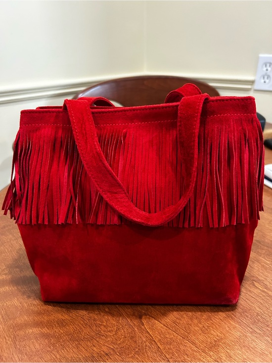 Danier Handbags - Vintage Red Suede leather purse by Danier